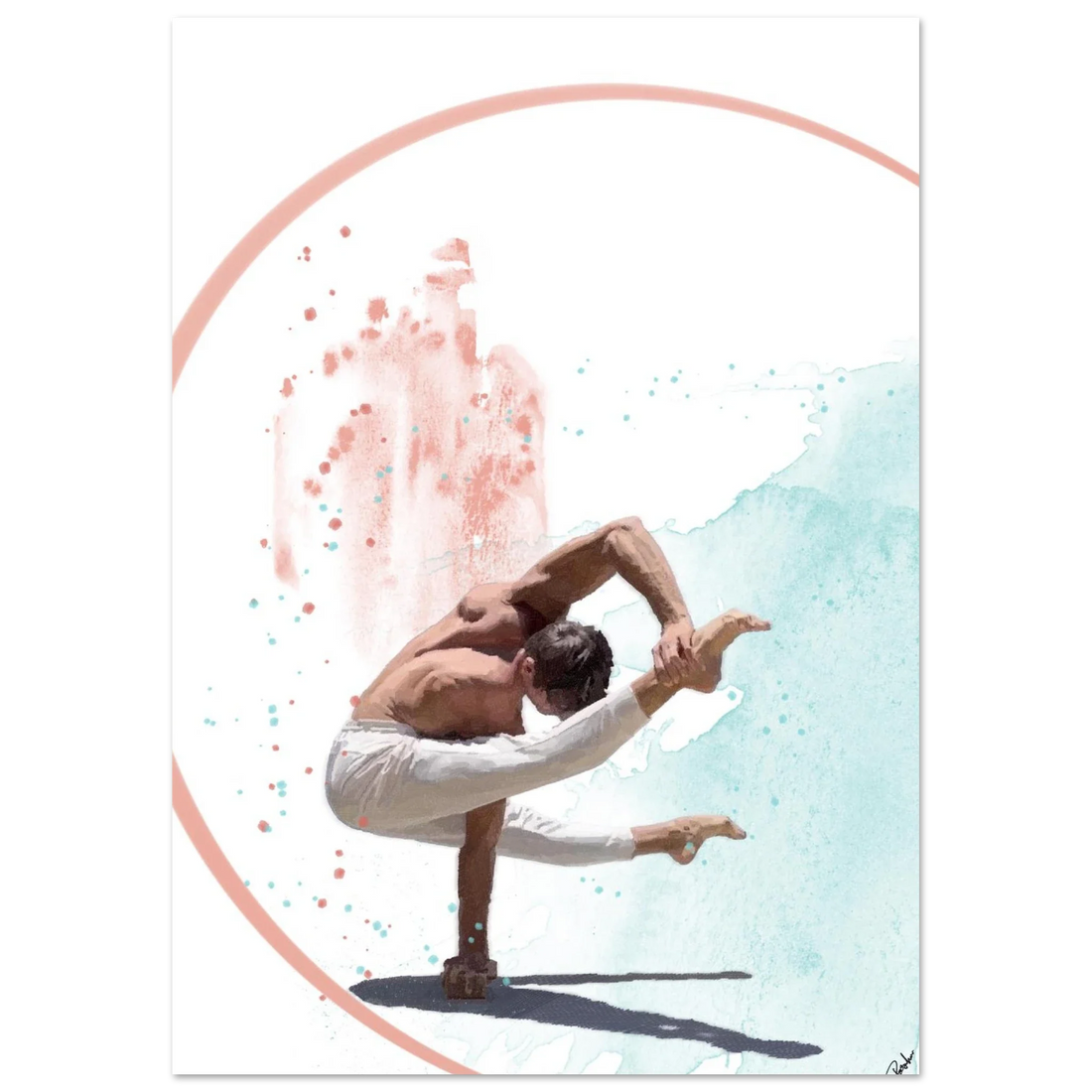 Suspended Strength — cross-hatch illustration of a figure holding a single point of balance against open negative space by Paschar